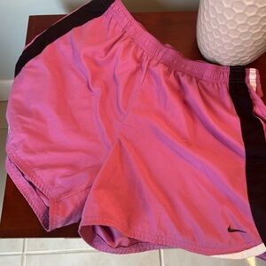Nike Women's Vibrant Pink and Black Athletic Shorts 3.5” inseam, unlined